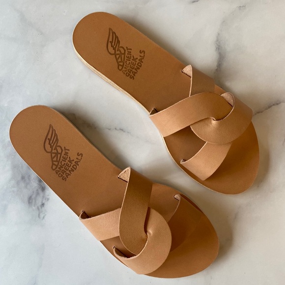 Ancient Greek Sandals Shoes - Ancient Greek Leather Desmos Interlocking Sandals